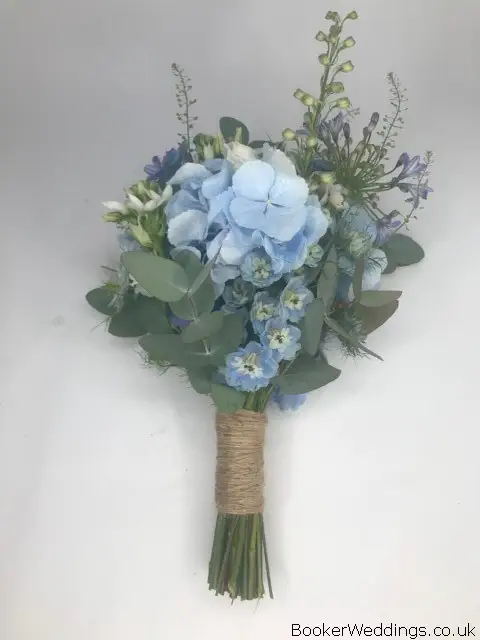 Bridesmaid Rustic Blue and White Handtied Bouquet