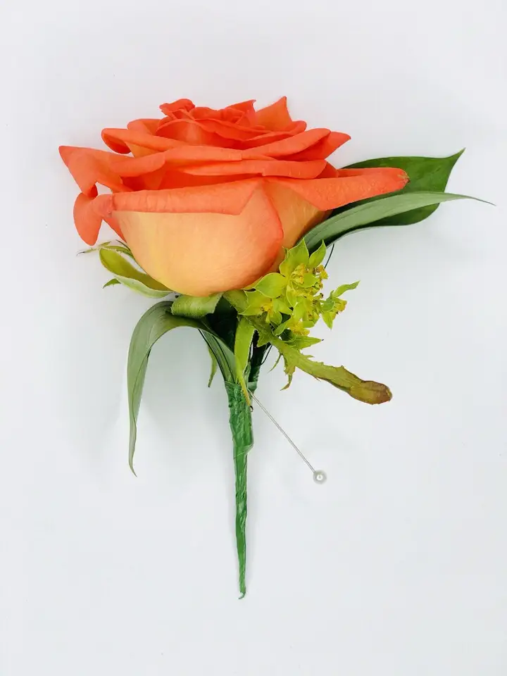 Orange Rose Buttonhole for Best Man