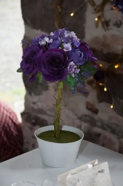 Purple Silk Topariy Tree Arrangement