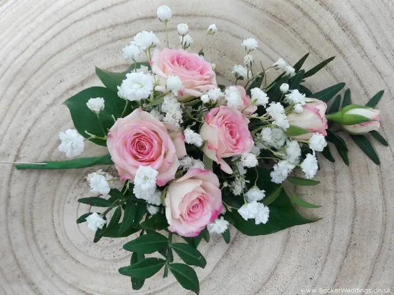 Blush Pink and White Wedding Pin Corsage for Mother Of The Bride