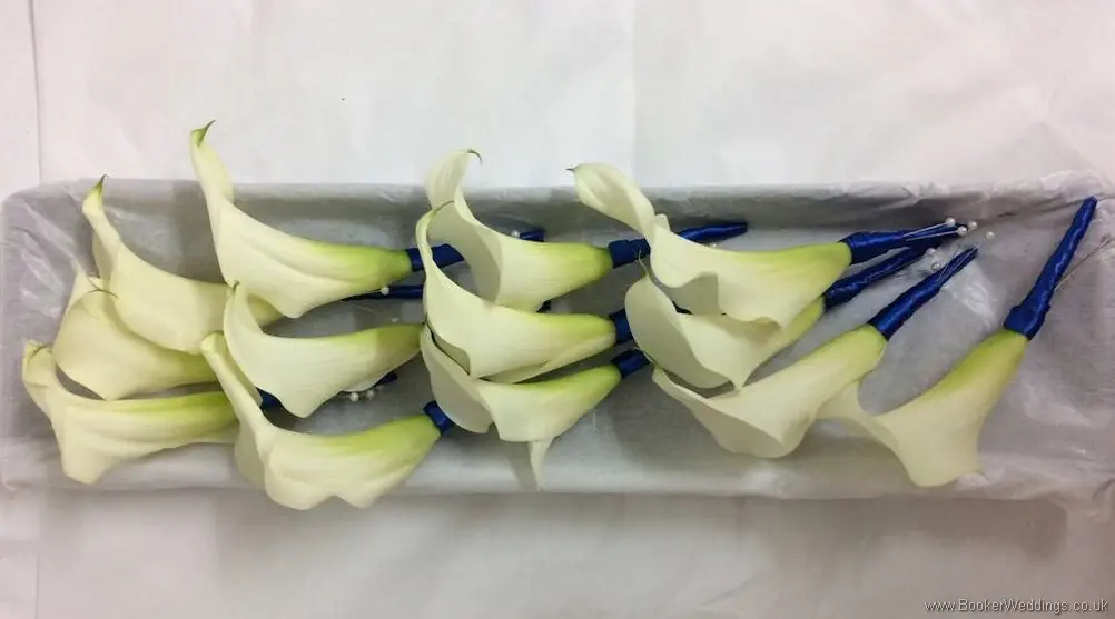 Box of Calla Lily buttonholes for men