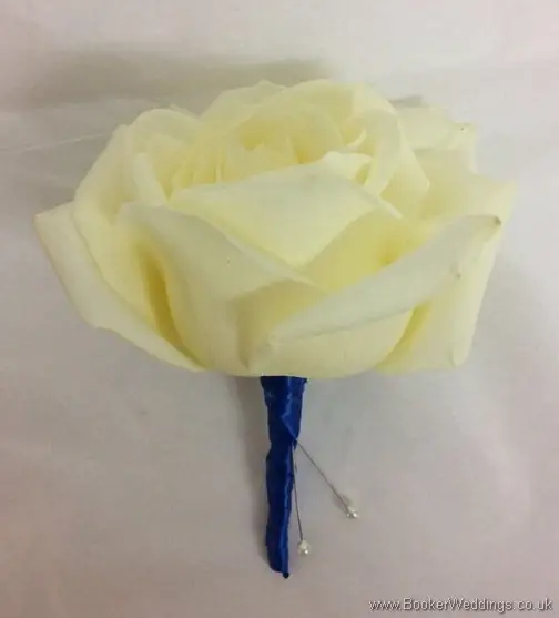 Ivory rose buttonhole for the women