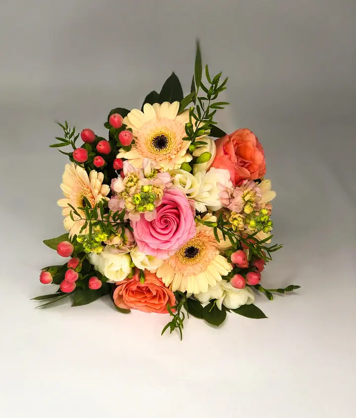 Bridesmaid Handtied in Pink Peach and Coral