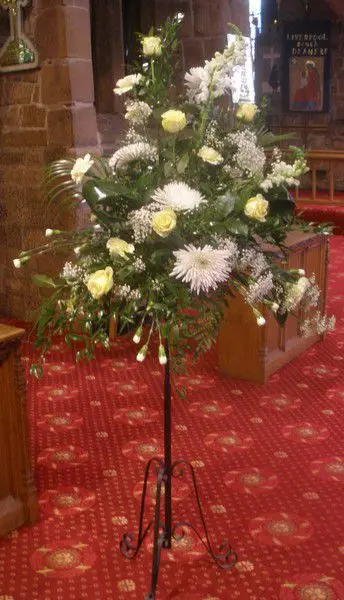 Yellow and White Pedestal Arrangement