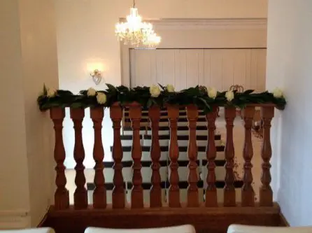 White Rose Banniser Decoration