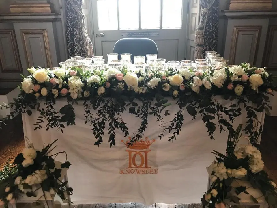 Registrar Table Runner and Candles Knowsley Hall