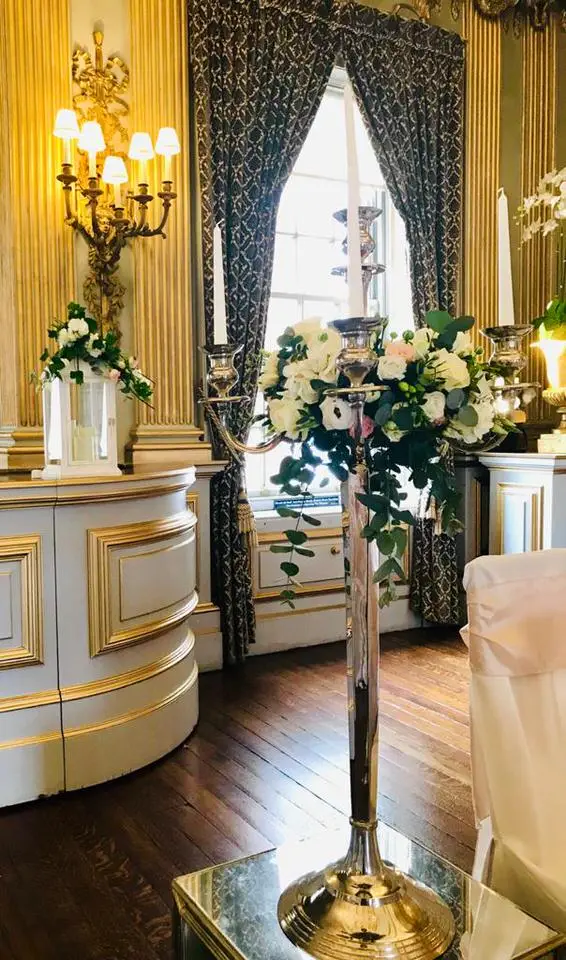 Tall Candelabra with Flowers Knowsley Hall
