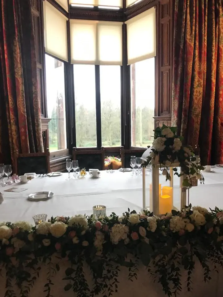 Wedding Top Table Flowers Knowsley Hall