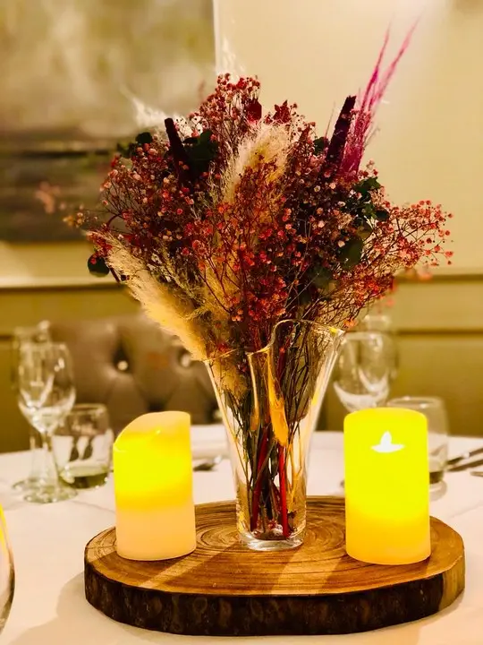 Alternative Table Centrepiece with Dried Flowers at Allerton Manor