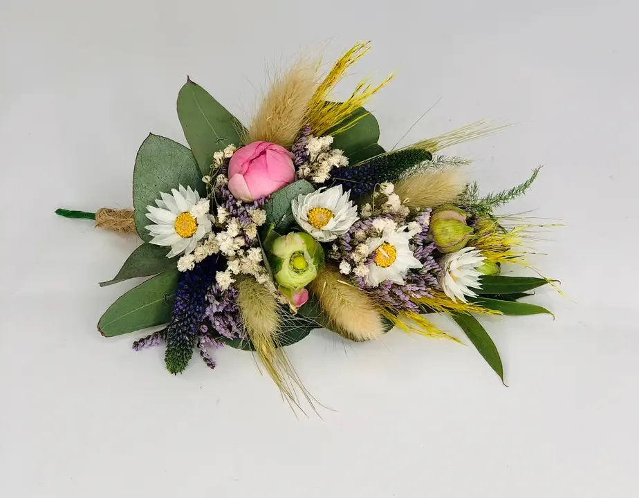 Modern Pin Corsage in Bright Colours