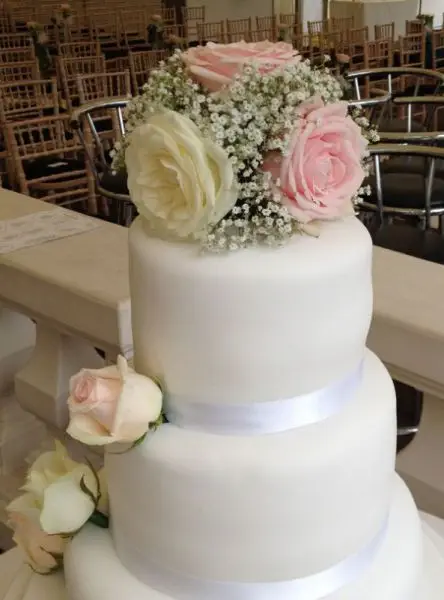 Pale Pink and Cream Rose Cake