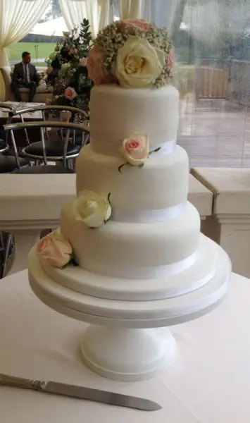 Pale Pink and Cream Rose Cake Arrangement