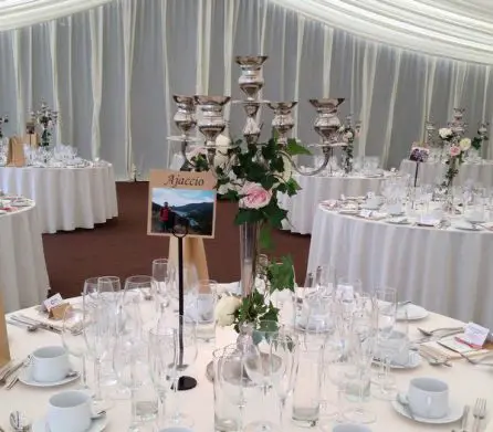 Pale Pink and Cream Rose Candelabra Table Arrangements 2