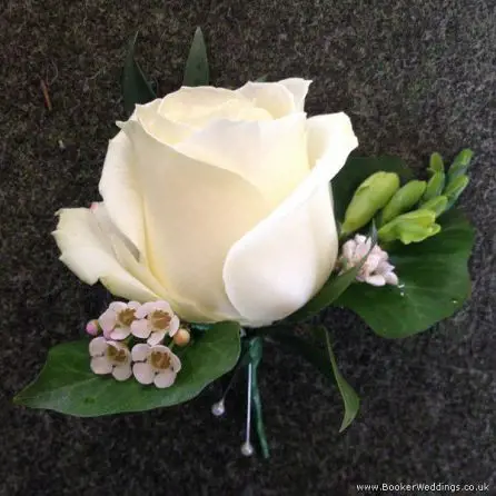 All White Grooms Buttonhole