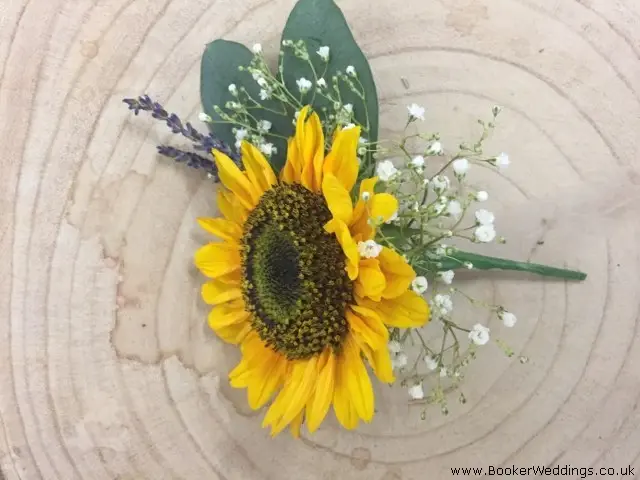 Fancy Sunflower Buttonhole for Groom