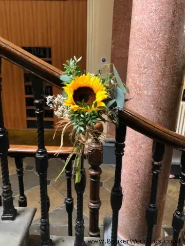 Sunflower Autumn Wedding Flowers at Wedding Venue