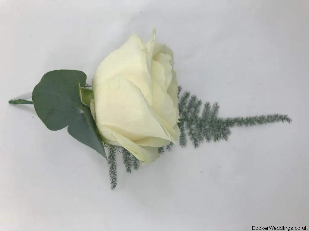 Buttonhole for Groomsmen of Ivory Rose