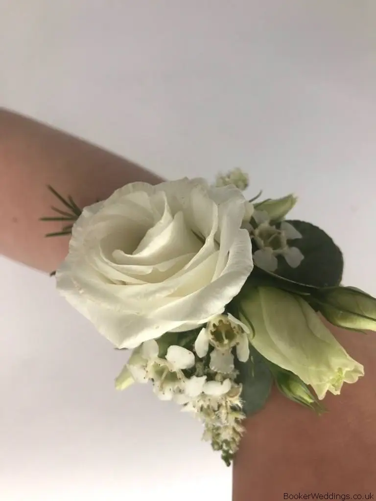 Ivory Wrist Corsage for Flower Girl
