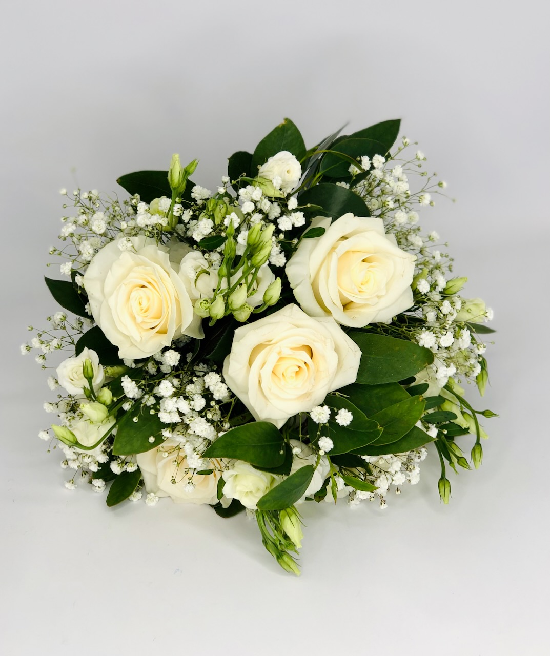 Simple White Rose Bridal Bouquet