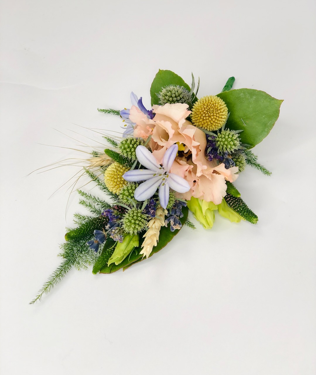 Summer Wedding Corsage with Pastel Delicate Flowers