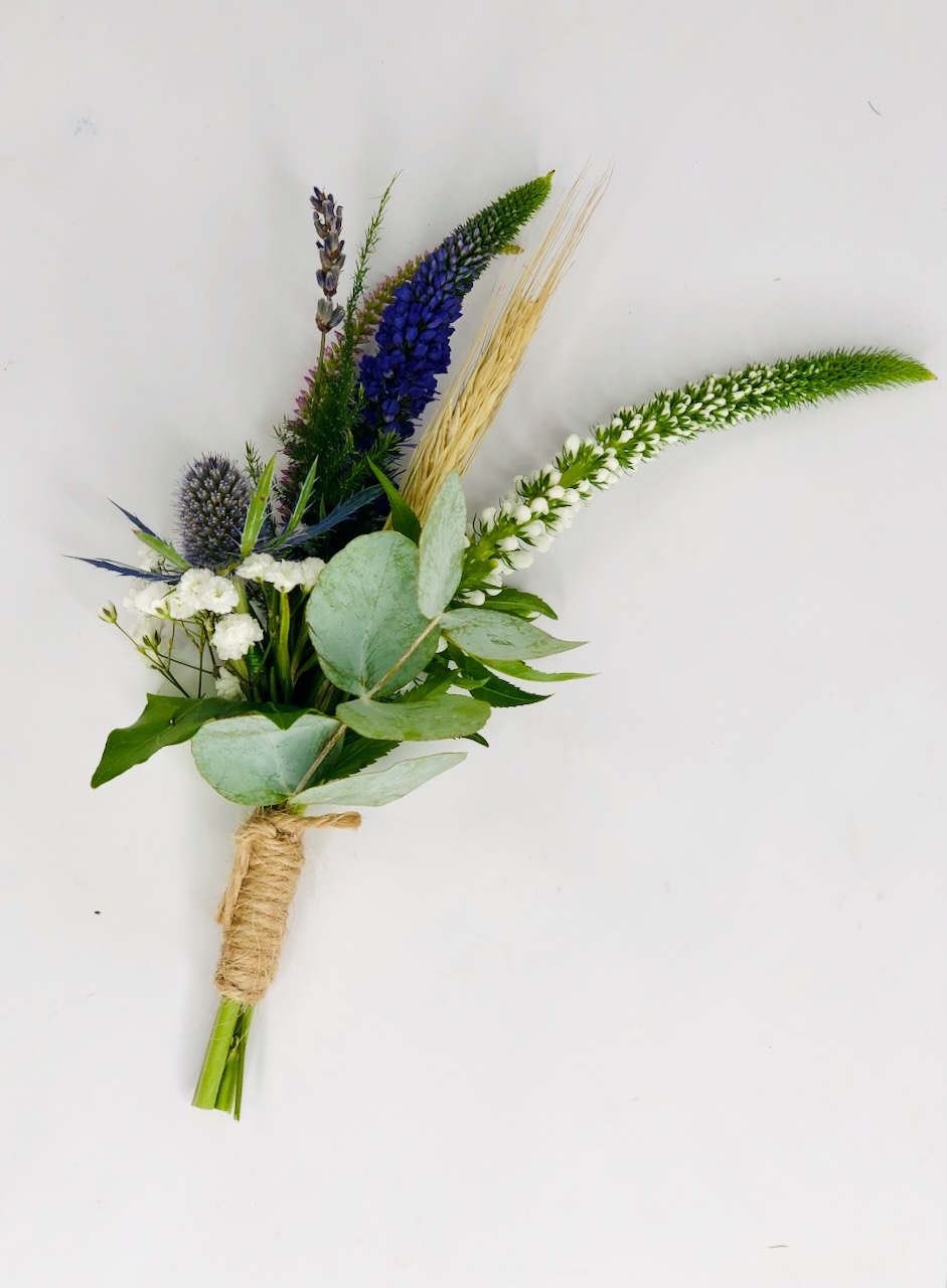 Veronica and Eucalyptus Boutonierre