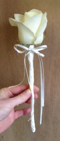 Cream Rose Wand Bouquet