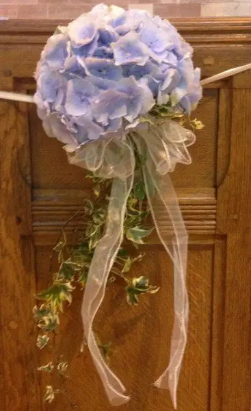 Blue Hydrangea Pew End