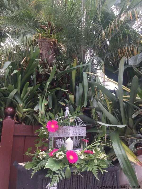 Silver Birdcage Candle and Pink Gerbera Arrangement