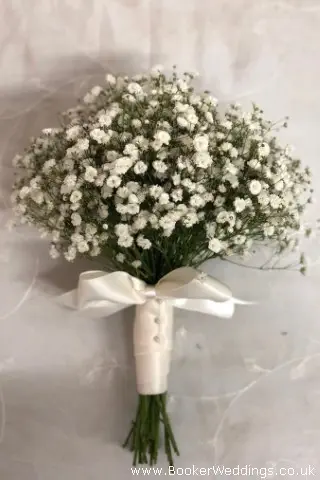 Bridesmaid Bouquet of Gypsy Grass with Ribbon Bow Handle