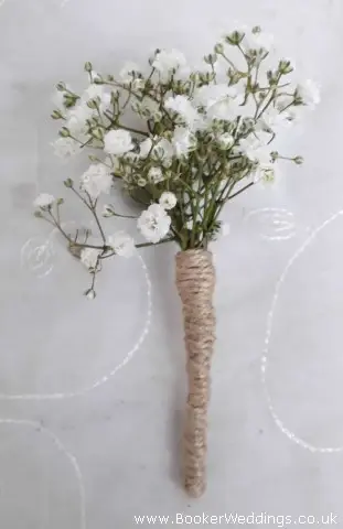 Gypsophila Boutonniere With Twine