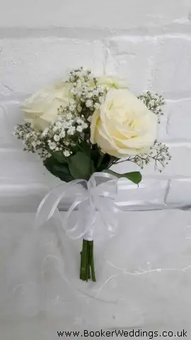 Flowergirl White Rose and Gyp Bouquet