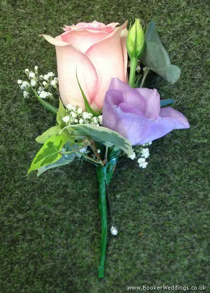 Pink Rose and Lilac Freesia Buttonhole