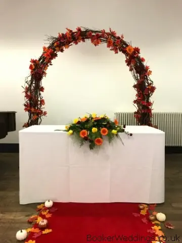 Autumn Registrar Long and Low Arrangement