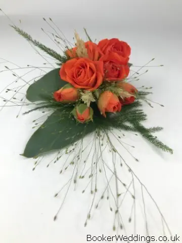 Orange Spray Rose Pin Corsage