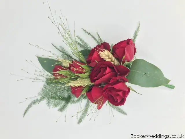 Red Spray Rose Pin Corsage