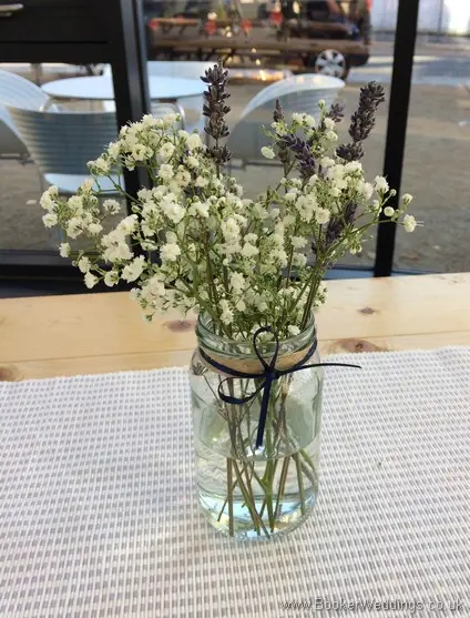 Just Picked Wild Flowers in a Jar for Table Centrepiece at Siren 54 St James Street Liverpool