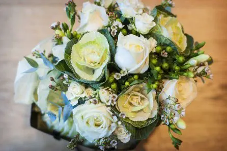 Green and White Wedding Bouquet