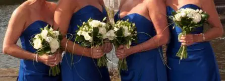 White Rose and Spray Rose Bridesmaid Bouquets