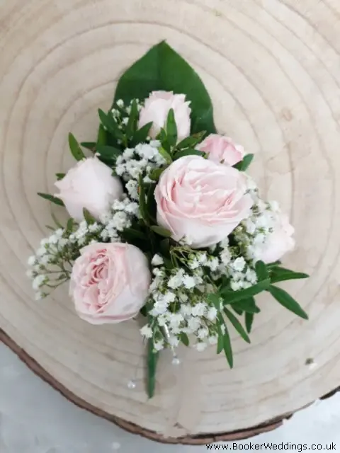 Pink Rose and Gypsophila Corsage for Lady