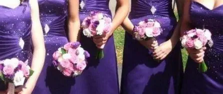 Bridesmaid Bouquets of Pink Purple and white