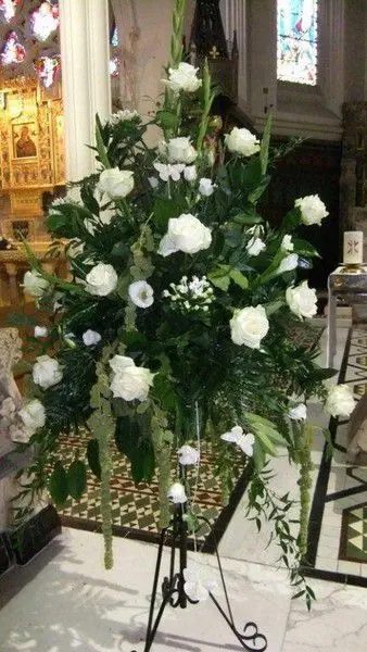 All White Pedestal Arrangement