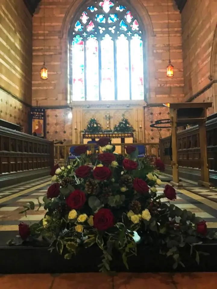 Winter Wedding Church Flowers