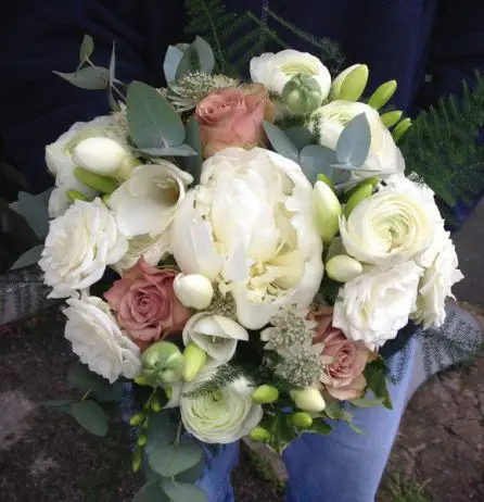 Bridesmaid Bouquet of Peony, Rose, Ranunculus and Freesia