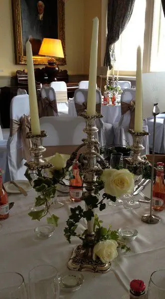 Candelabra Decorated with Rose and Ivy