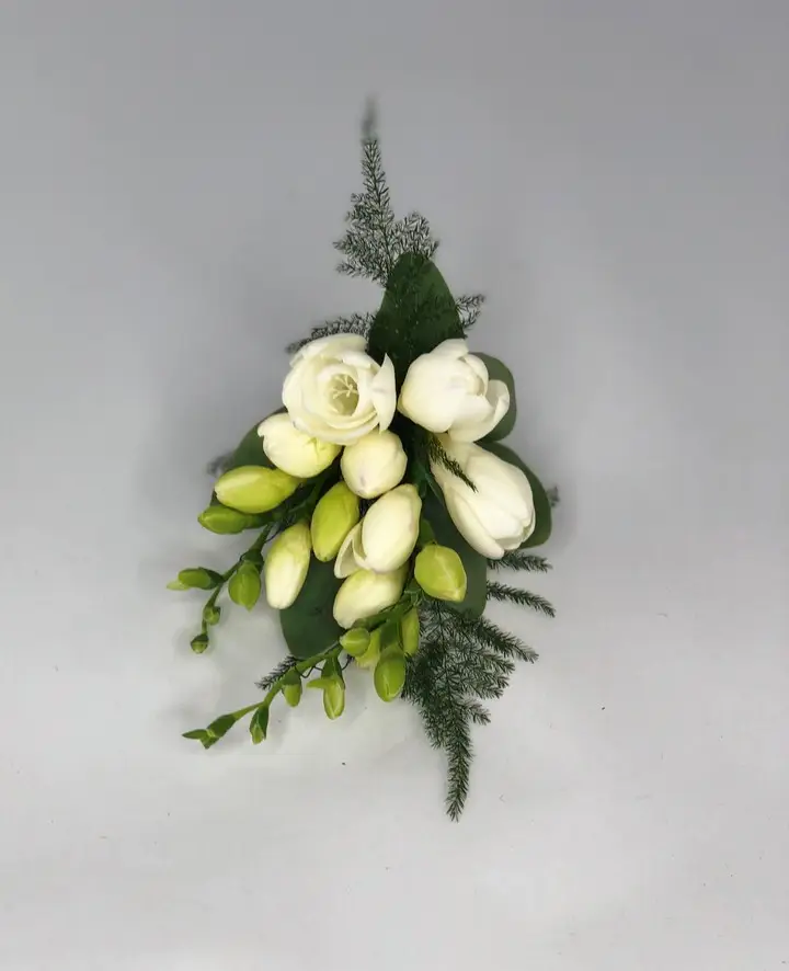 White Freesia Pin Corsage