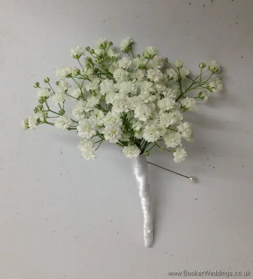 All White Gypsophila Buttonholes