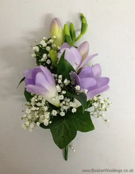 Freesia and Gypsy Grass Pin Corsage