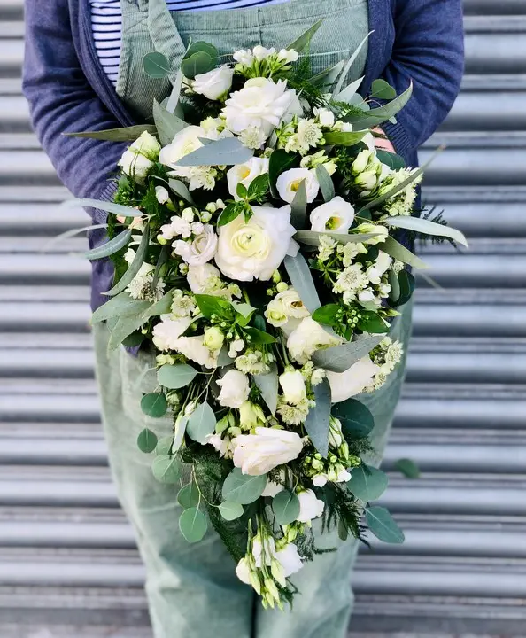 Classic Shower Brides Bouquet with White Flowers