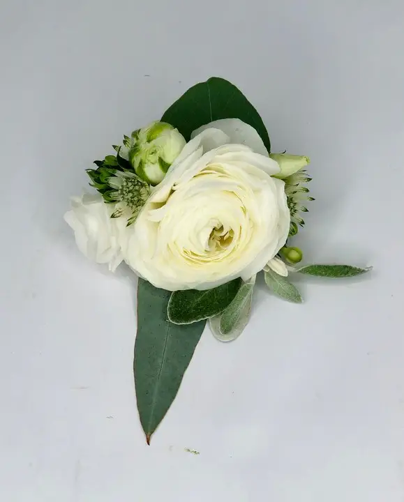 Ranunculus and Eucalyptus Boutonniere