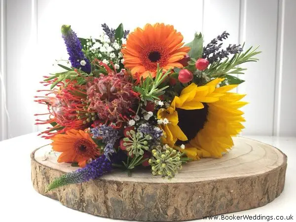 Bride Hand Tied for Rustic Wedding with Sunflowers